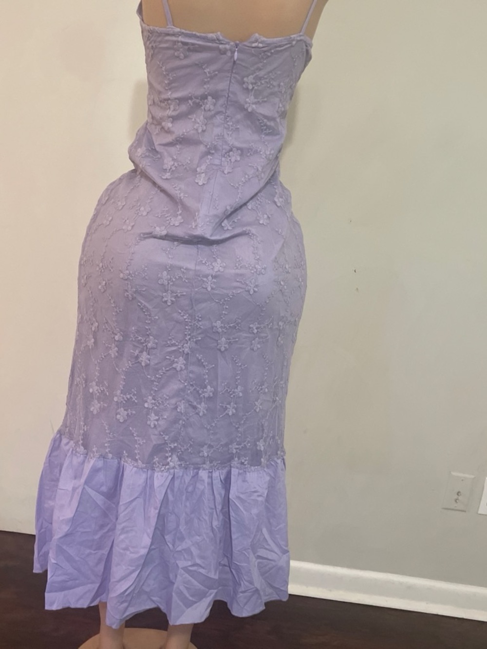 SHEIN Lavender Lace Midi Dress